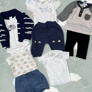 Baby newborn 0-3 month boy bundle 9 piece outfit bundle mix